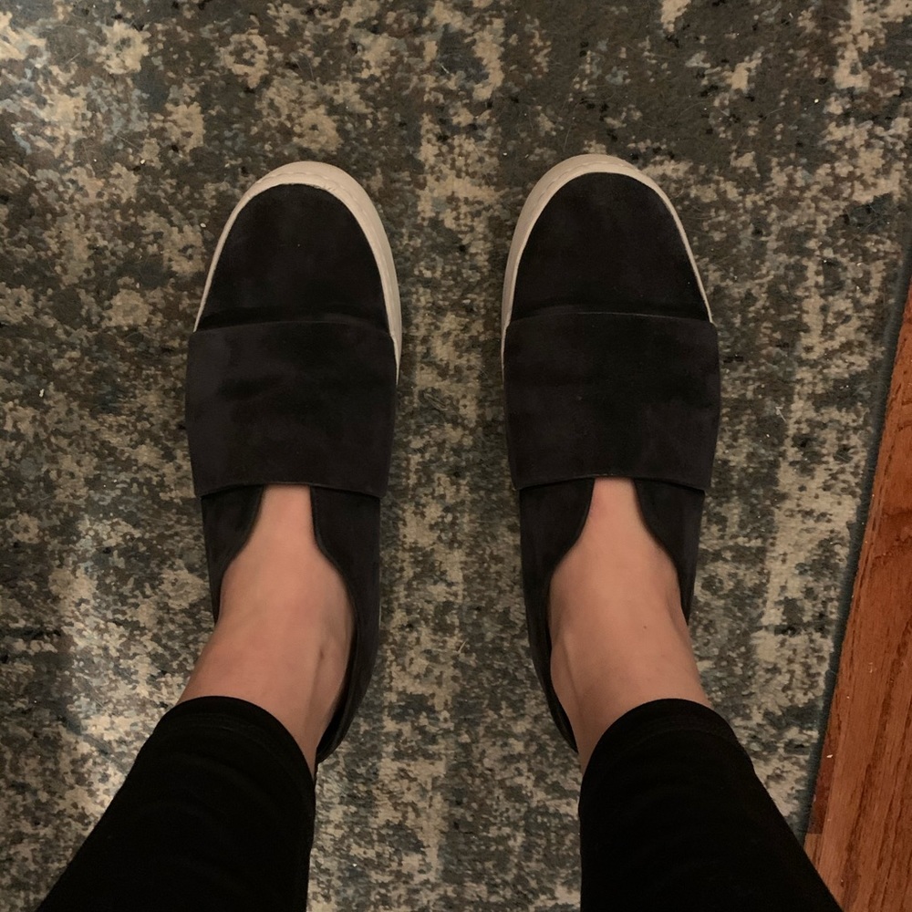 Vince Suede Platform Slip On Sneakers